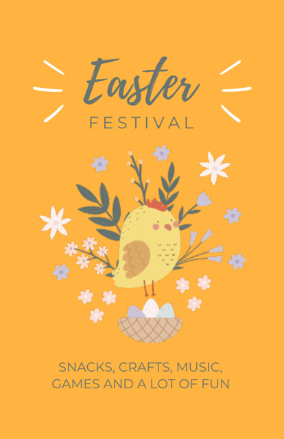 Easter Festival Announcement Flyer 5.5x8.5in Design Template