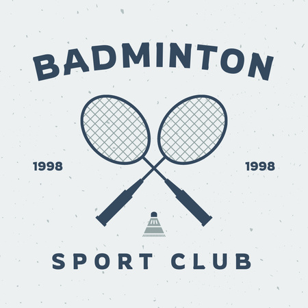 Sports Club Services Offer with Rackets Logo tervezősablon