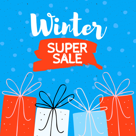 Winter Super Sale Announcement Instagramデザインテンプレート