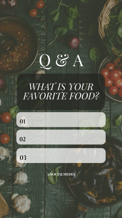 Ontwerpsjabloon van Instagram Story van Vraag over Favoriete Eten