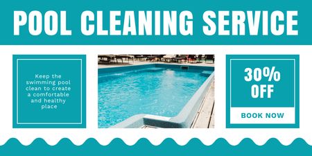 Offer Discounts on Pool Cleaning Services Twitter Design Template