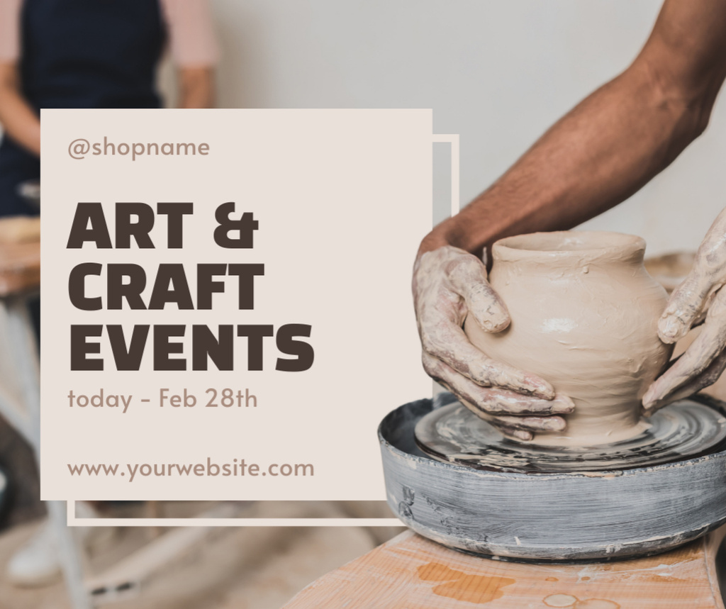 Pottery Event Announcement Facebook Design Template