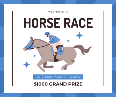 Announcement of Equestrian Competitions with Grand Prize Facebook Design Template