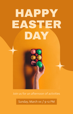 Colorful Easter Eggs in Carton Tray Invitation 4.6x7.2in Πρότυπο σχεδίασης