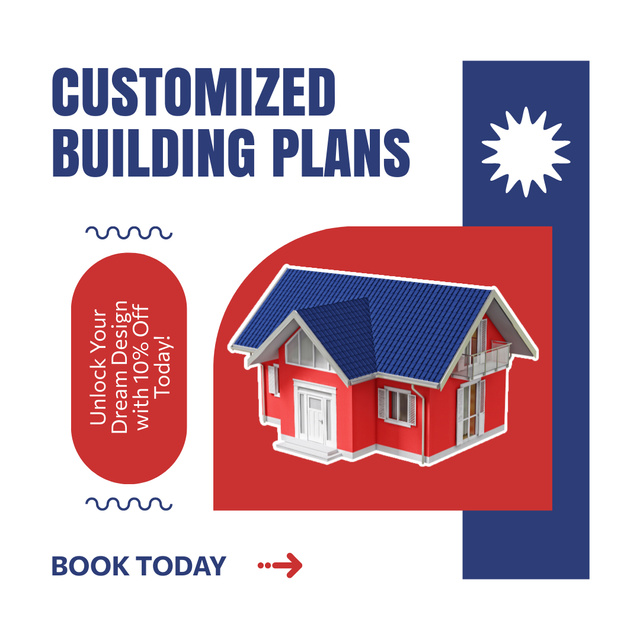 Modèle de visuel Services of Customized Building Plans - Instagram AD
