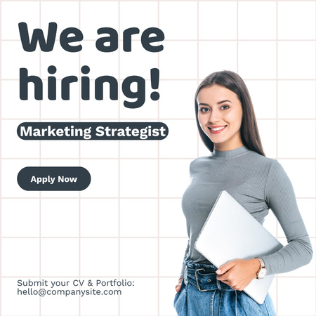 Designvorlage Marketing Strategist Vacancy  für Instagram
