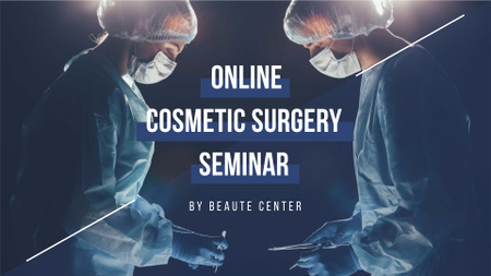 Surgeons in masks and hats FB event cover Design Template