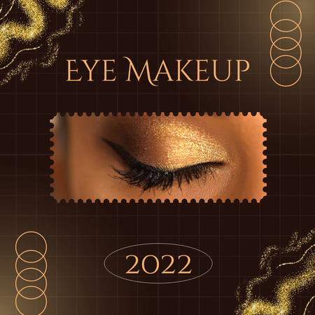 Gold Eye Makeup Instagram Tasarım Şablonu