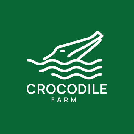 Crocodile farm logo design Logo Tasarım Şablonu