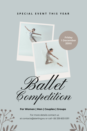 Ballet Competition Announcement Flyer 4x6inデザインテンプレート