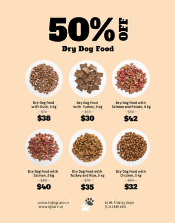 Pet Food Sale Announcement Poster 22x28in Design Template