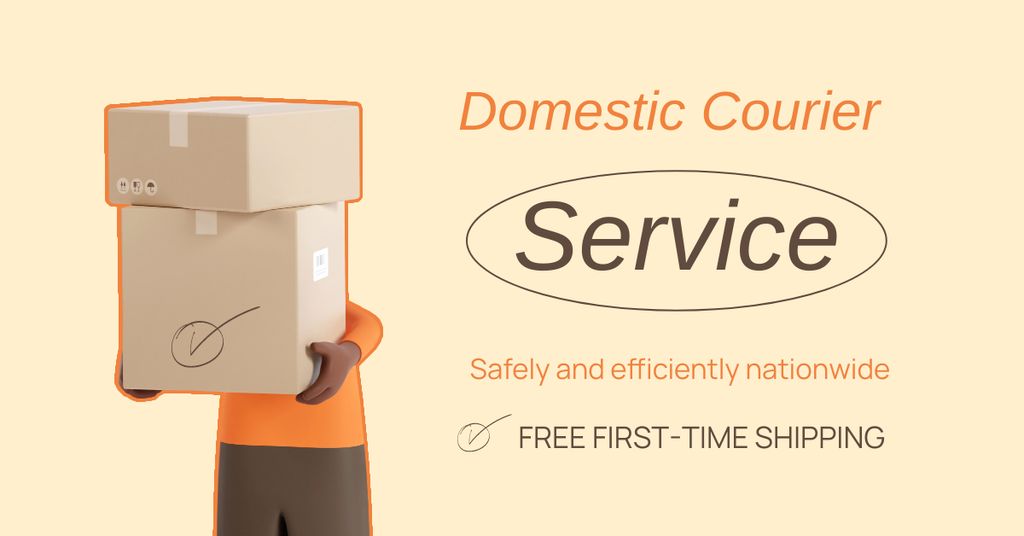 Safe and Efficient Domestic Courier Services Facebook ADデザインテンプレート