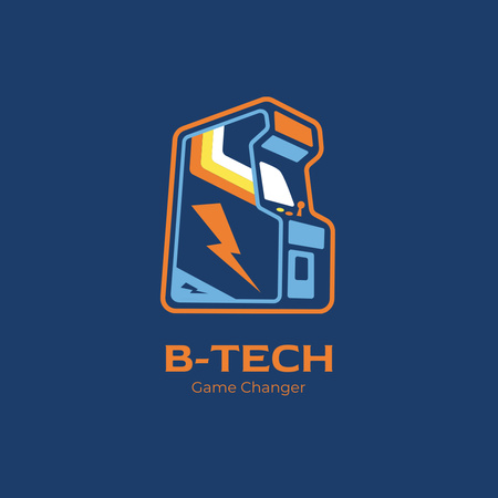 Emblem with Slot Machine Illustration Logo Design Template