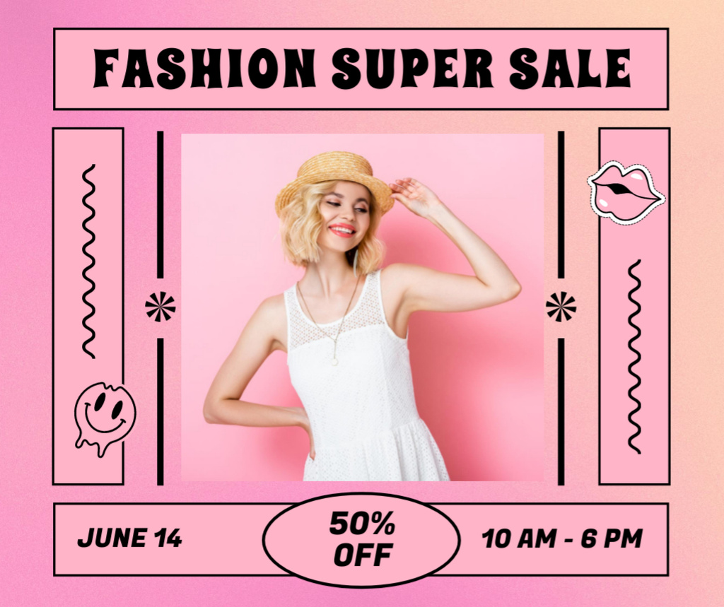 Summer Fashion Super Sale Facebookデザインテンプレート