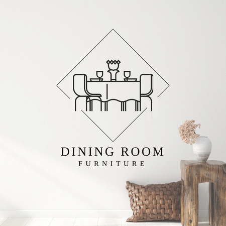 Plantilla de diseño de Emblem of Furniture Shop Logo 1080x1080px 