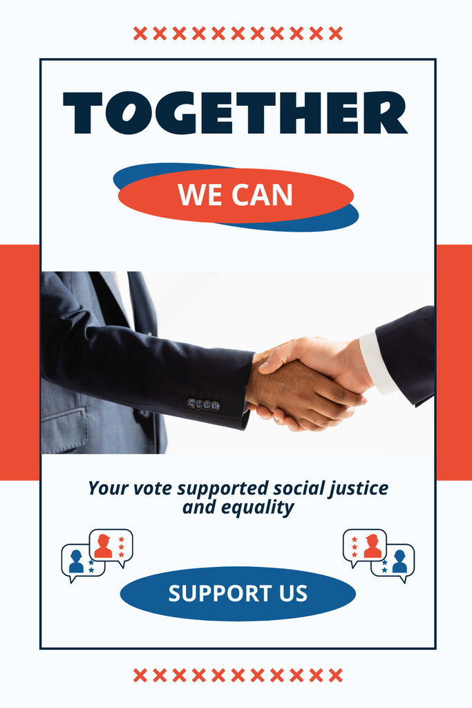 Template di design Candidates Shake Hands at Elections Pinterest