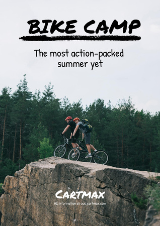 Bike Camp Advertising Poster A3 Design Template