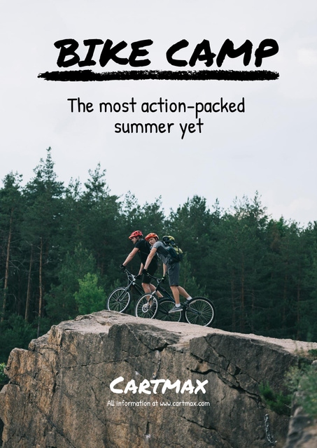 Bike Camp Promotion With Stunning Landscapes Poster A3 Design Template