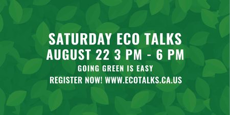 Anúncio de evento ecológico em textura de folhas verdes Twitter Modelo de Design