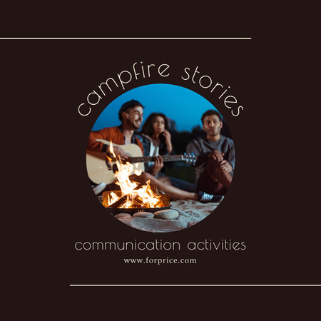 Ontwerpsjabloon van Social media van Camping Stories in Cozy Atmosphere 