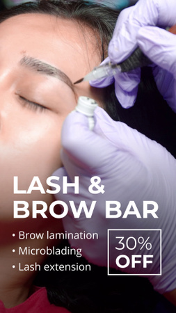 Several Lash And Brow Bar Services With Discount TikTok Video Design Template