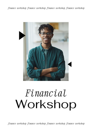 Financial Workshop promotion with Confident Man Poster 28x40in Design Template