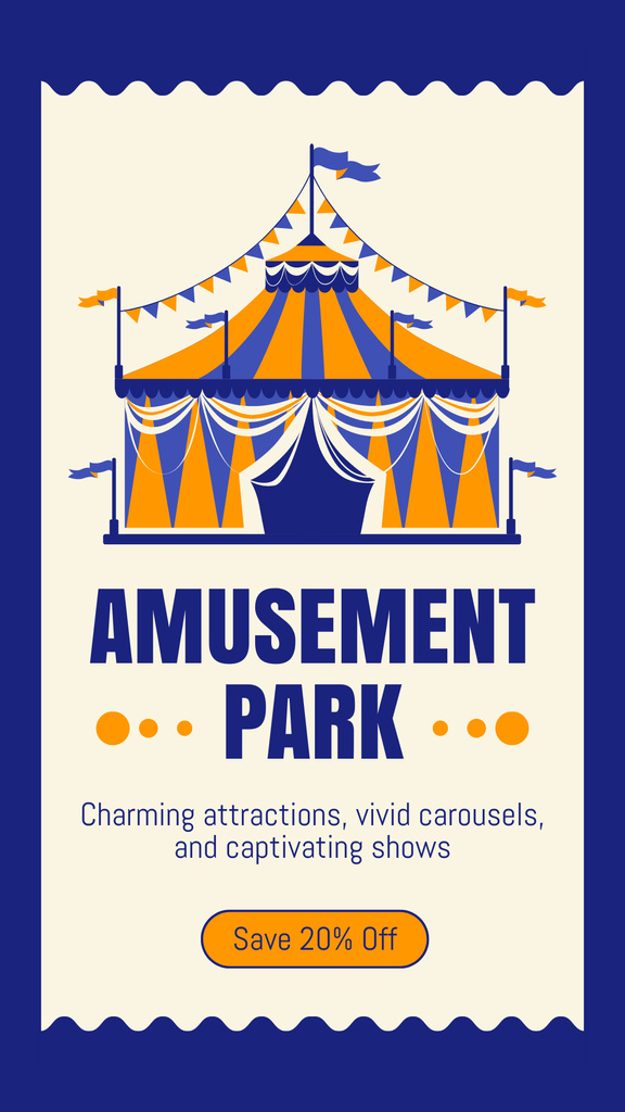 Plantilla de diseño de Amusement Park Discounted Attractions Pass Available Now Instagram Story 