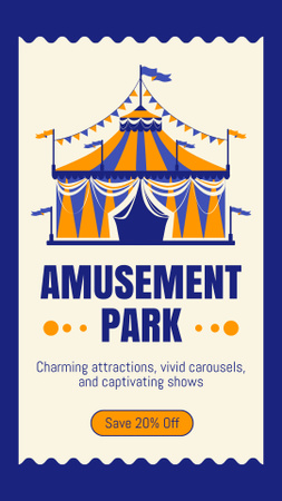 Amusement Park Discounted Attractions Pass Available Now Instagram Story Design Template