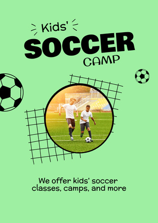 Kids' Soccer Camp Ad Flyer A6 Tasarım Şablonu