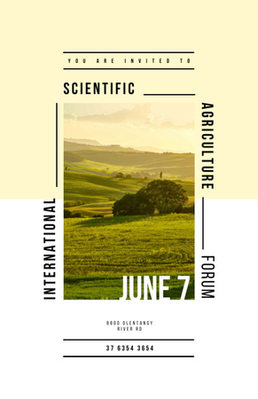 Agriculture Forum Announcement On Valley Landscape Invitation 5.5x8.5in Design Template