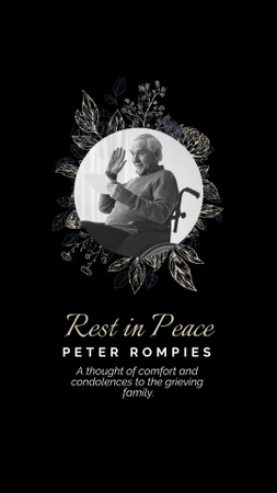 Platilla de diseño Rest In Peace Video Instagram Video Story