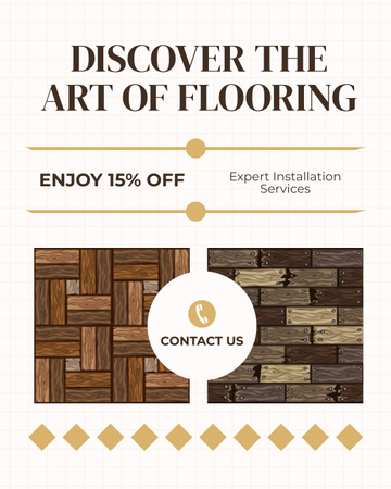 Ontwerpsjabloon van Instagram Post Vertical van Art of Flooring-advertentie met voorbeelden
