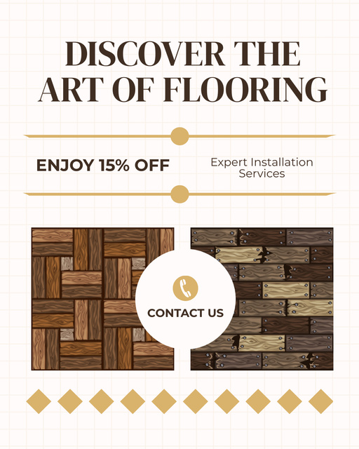 Art of Flooring Ad with Samples Instagram Post Vertical Modelo de Design