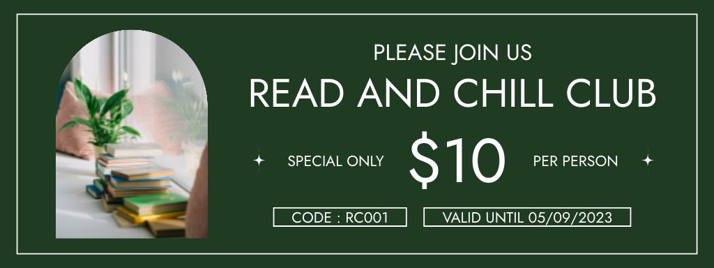 Read and Chill Club Coupon Design Template