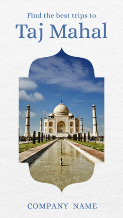 Passeio ao Taj Mahal Instagram Video Story Modelo de Design