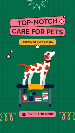 Best Care Service For Domestic Pets Instagram Video Story Design Template