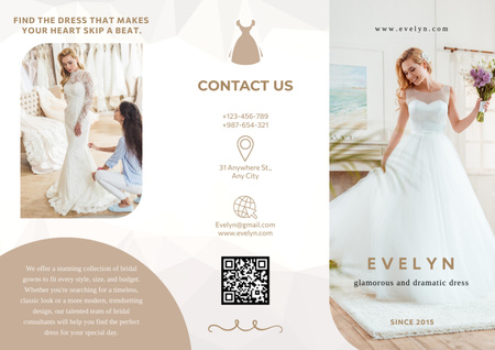Ontwerpsjabloon van Brochure van Offer Beautiful Wedding Dresses