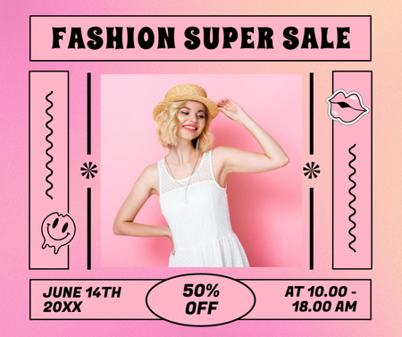 Platilla de diseño Summer Fashion Super Sale Facebook