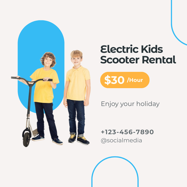Modèle de visuel Electric Scooter Rental Offer foe Kids - Instagram