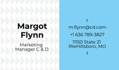 Marketing Manager Contacts with Geometric Pattern in Blue