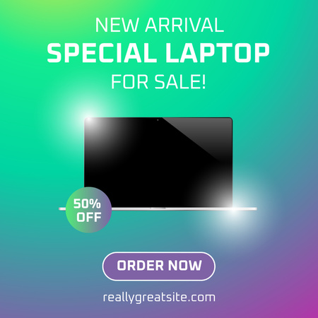 Announcement of New Arrival Special Laptop Instagram AD Design Template