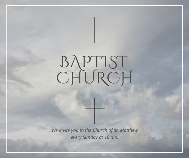 Baptist Church Invitation Facebook Design Template
