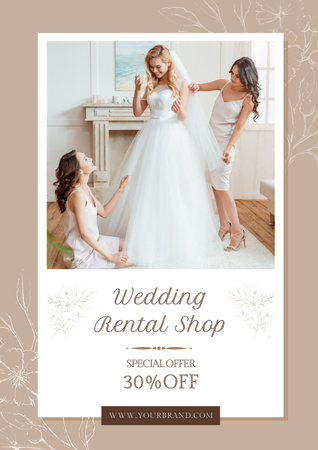 Discount at Wedding Rental Shop Poster Design Template