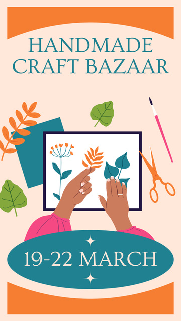 Handmade Craft Bazaar Announcement Instagram Story tervezősablon