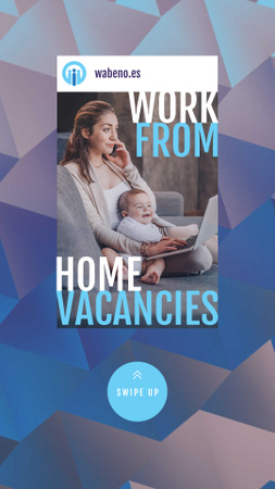 Freelancer Mother Working at Home with Baby Instagram Video Story Design Template