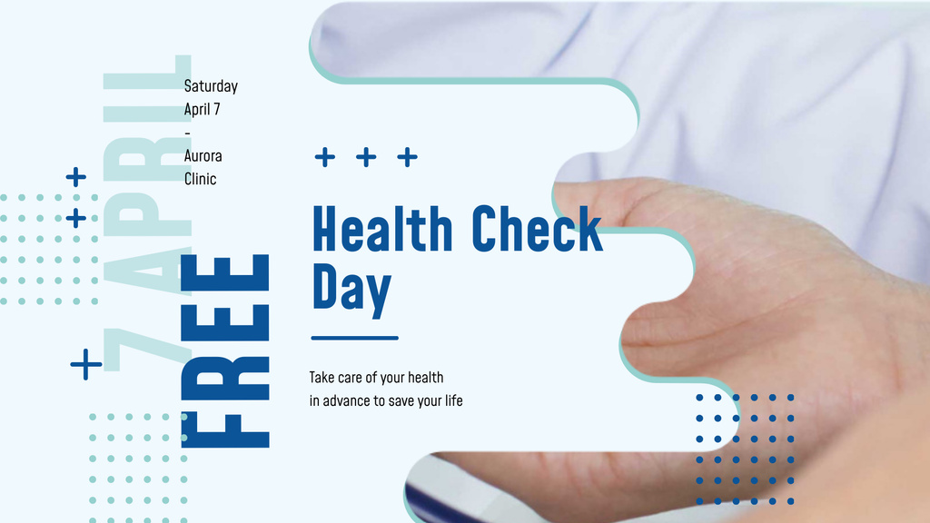 Designvorlage Free Health Check Doctor Examining Patient für FB event cover