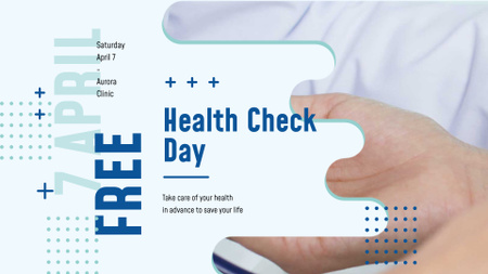 Free Health Check Doctor Examining Patient FB event cover Design Template