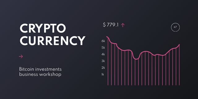 Designvorlage Cryptocurrency trading chart für Twitter