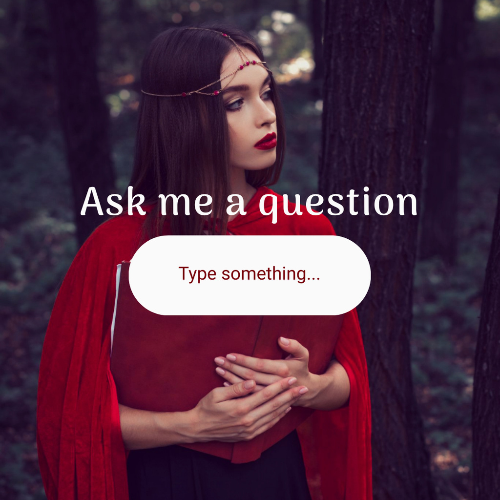 Ontwerpsjabloon van Instagram van Beautiful Questions And Answers Session In Tab