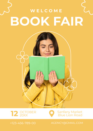 Ontwerpsjabloon van Poster van Advertentie van boekenbeursevenement